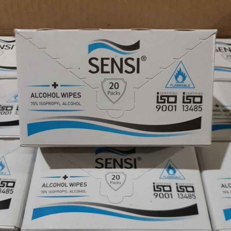 Sensi Wipes Tisu Alkohol Sensi Alcohol Wipes 70% Isopropyl isi 20 sachet