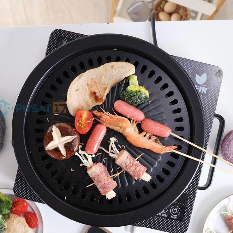 Smokeless BBQ Grill Pan Bulat Kompor High Quality / Ultra Grill Alat Panggangan / Panggangan Sate / Panggangan Serbaguna