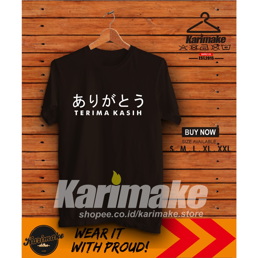  Kaos  Baju  Anime Bahasa  Jepang  Arigato Terimakasih Kaos  