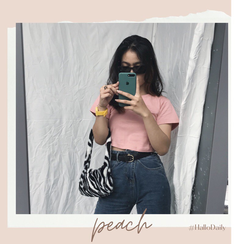 CROP TOP POLOS COMBET 30 | BAJU KAOS TUMBLR CROP TEE TSHIRT KAOS KOREA FASHION WANITA SAGE BEIGE DUSTY ROSE PINK