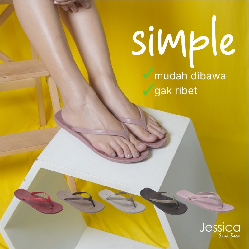 Sara Sara JESSICA Sandal Jepit Wanita sandal  teplek sandal flat Terbaru