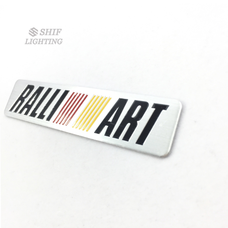 1Pcs Stiker Emblem / Badge Motif Logo RALLIART Bahan Aluminium untuk Mobil Mitsubishi