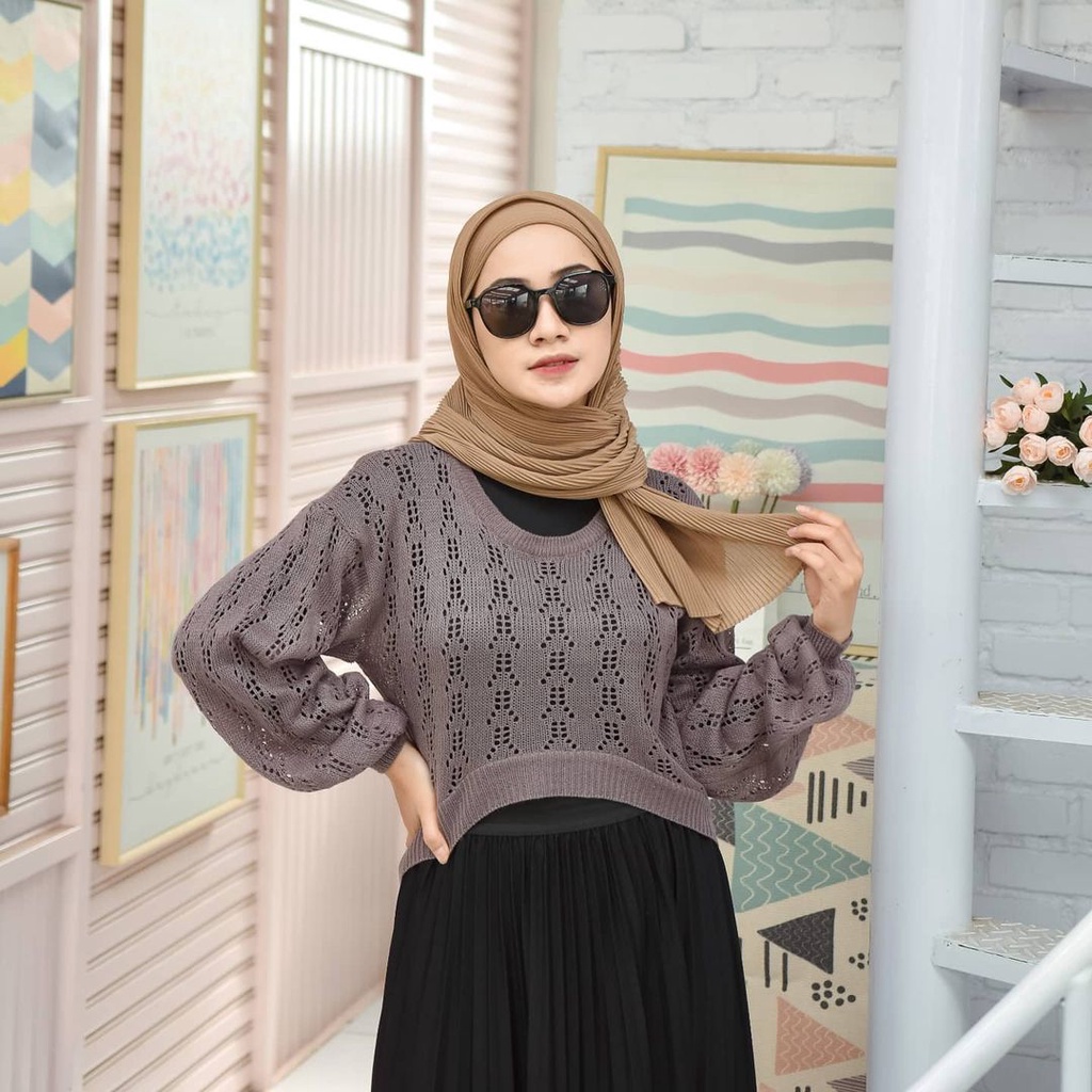 Sweater Lea moon Outwear Rajut Wanita Terbaru