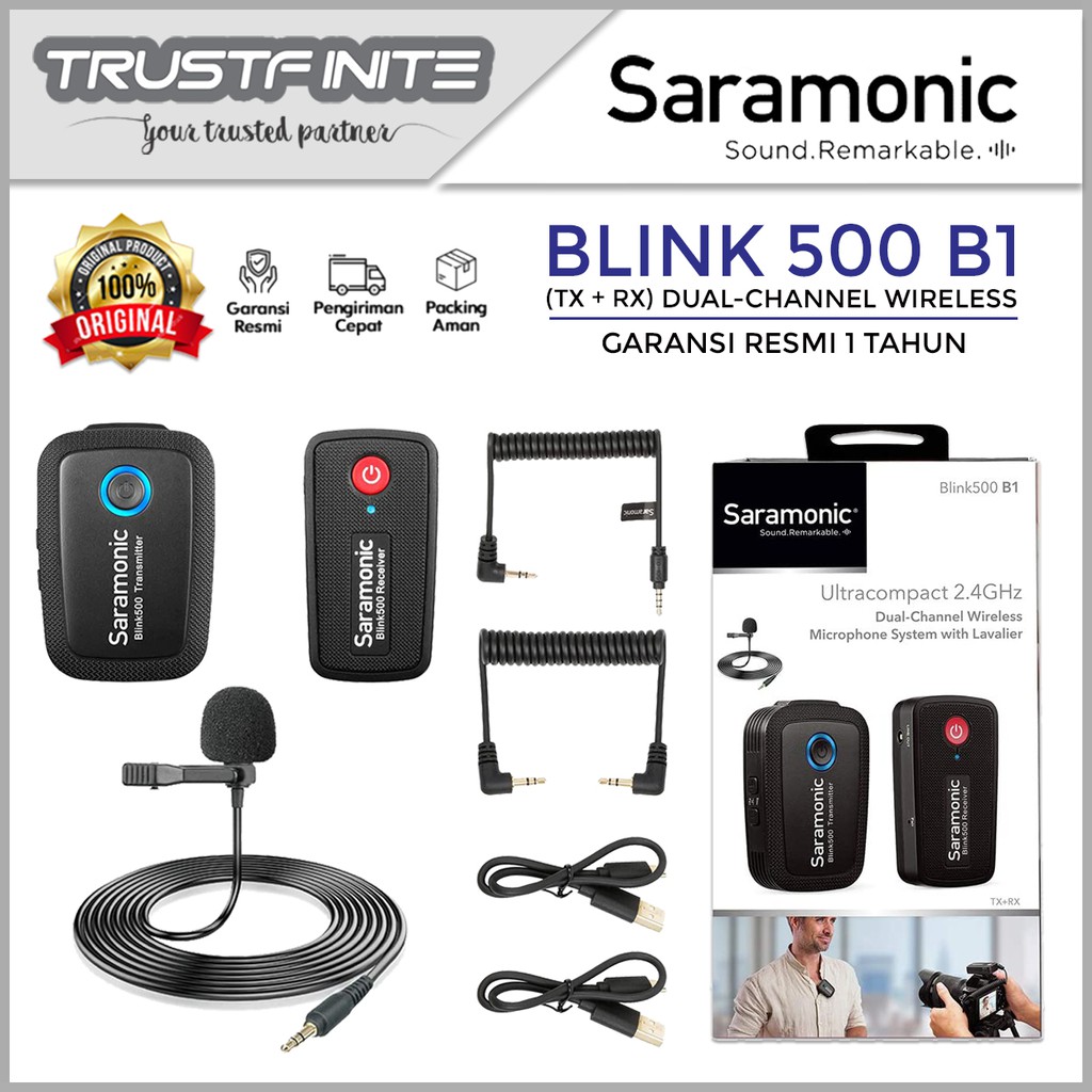 Saramonic Blink 500 B1 TX+RX Mic Wireless Omni Lavalier Microphone