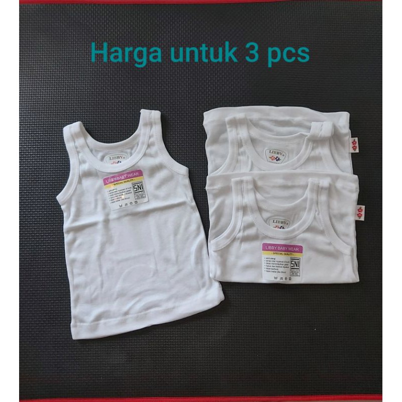 Kaos Dalam Bayi NB Libby isi 3 / Singlet Bayi NB / Kaos Kutang Bayi