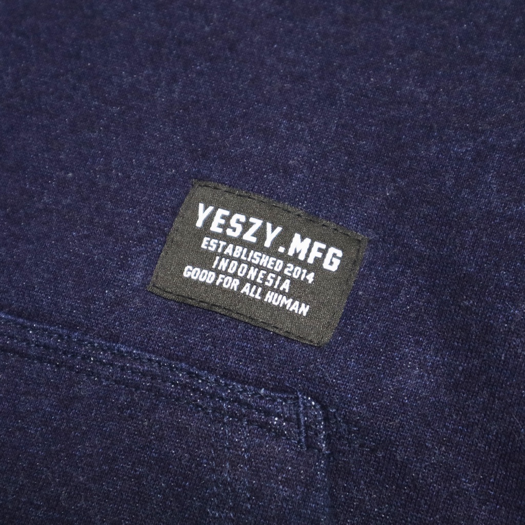 YESZY.MFG Hoodie Navy Tone Globe Embroidery