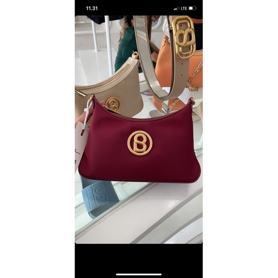 LUANA NYLON BAG BUTTONSCARVES (Cherry) Booked Lina