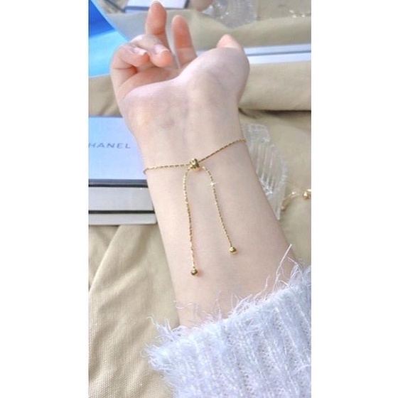 Gelang Serut Simple Elegan Titanium Premium Import D* Plat Rosegold Gold Silver Aksesoris Fashion Wanita Perhiasan Rantai Serut Best Seller Gelang emas wanita / Gelang wanita terbaru kekinian / Gelang emas wanita / Gelang tangan wanita / Gelang Xuping