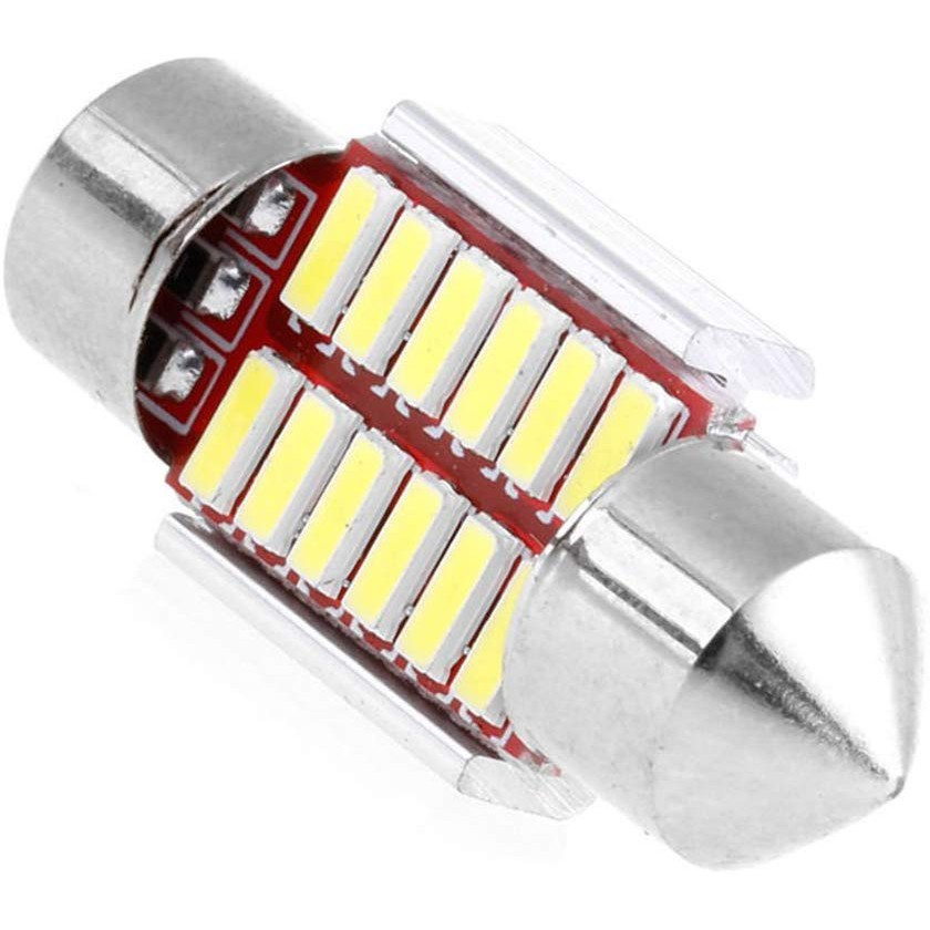 Lampu LED plafon kabin Mobil 12 Titik Heatsink Festoon Putih 31mm 36mm