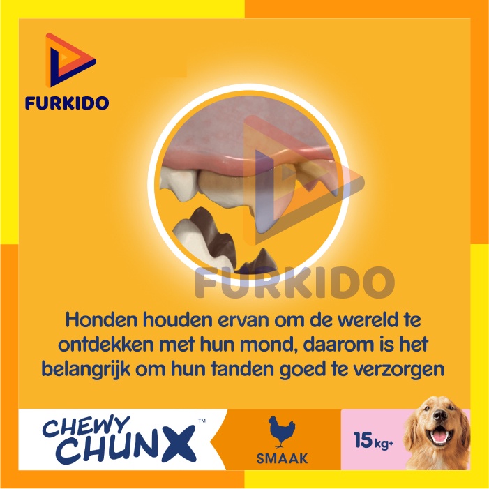 Pedigree Dentastix Chewy Chunx Mini Smoky Chicken 68 Gr / Snack Anjing