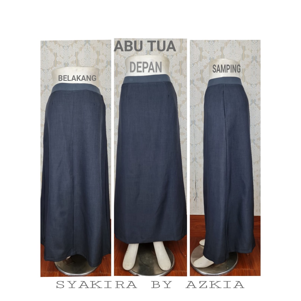 SALE !! Rok A rok tipe A rok kerja syakira letter A rok kerja murah - syakira-Abu tua