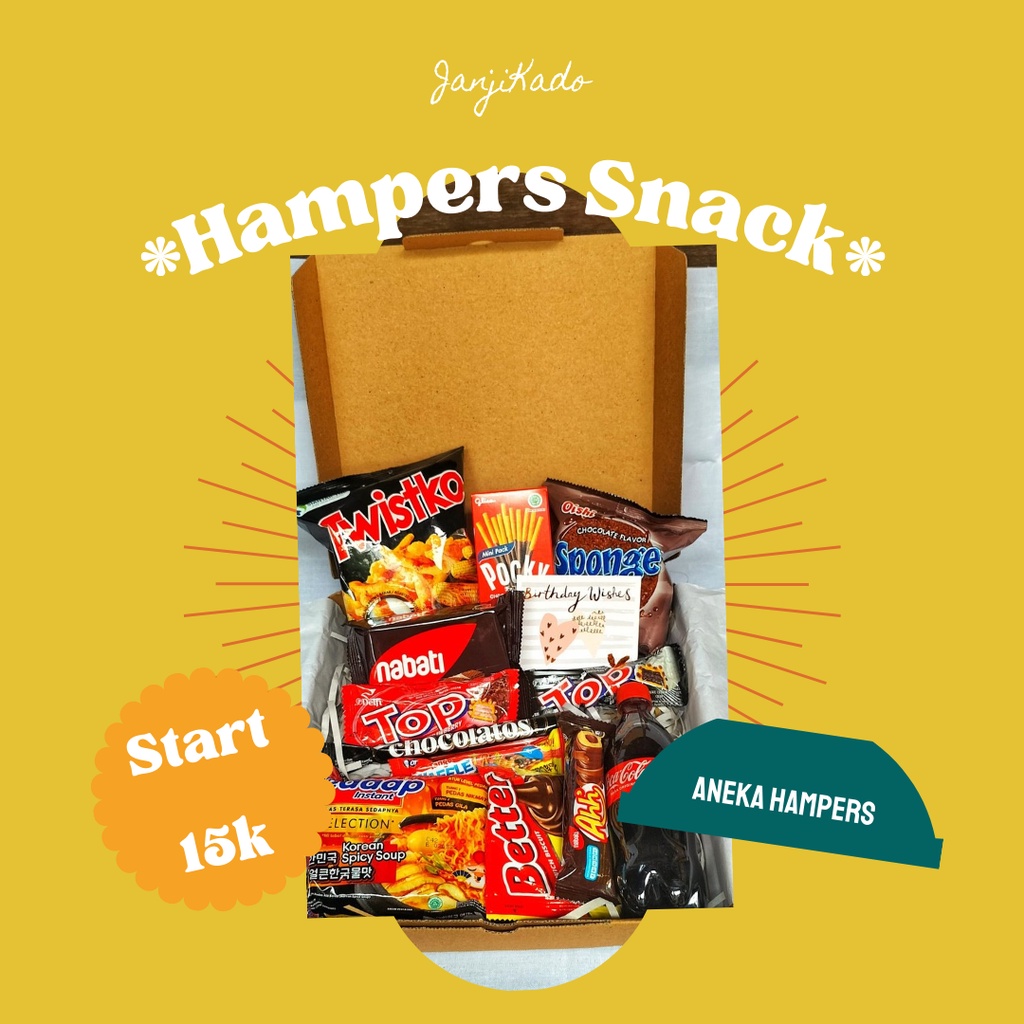 

Hampers Snack - Kado Kekinian - Hampers - Kado Surabaya - Hampers Ulang Tahun