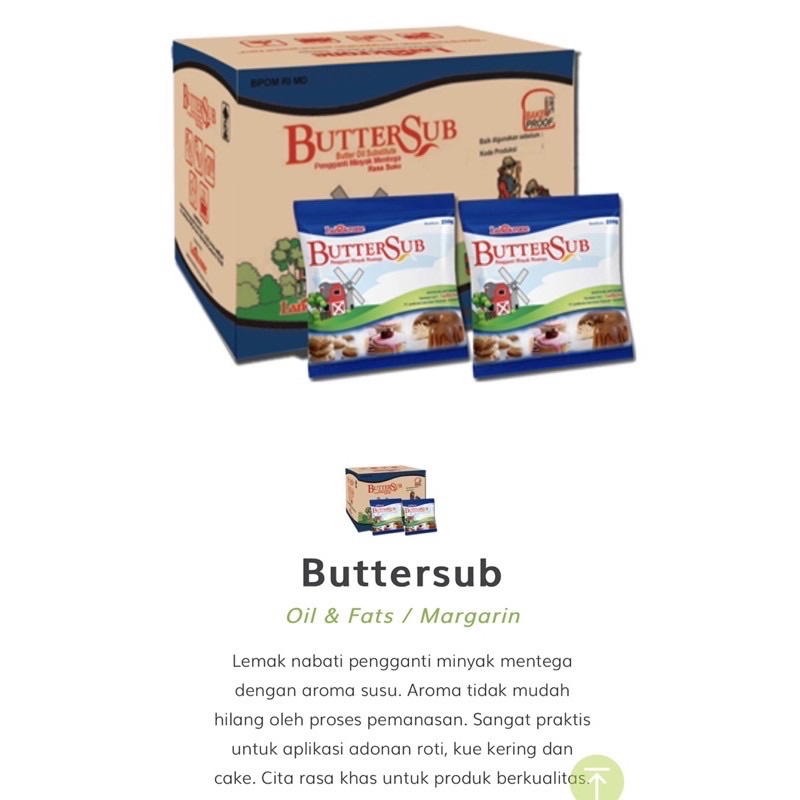 

LANDKRONE BUTTERSUB MILKY SACHET 250G (Mentega/ Butter Oil Subtitute)