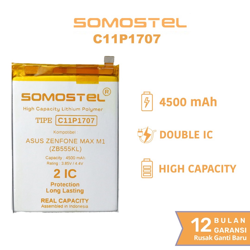 Somostel - C11P1707 Asus Zenfone Max M1 ZB555KL Batre Batrai Baterai