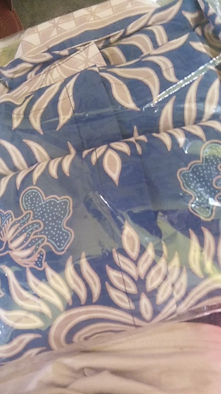 Batik Pria Senopati Biru Size M - Xxl Regular  Batik Solo Halus Asli Katun Primisima Full Furing