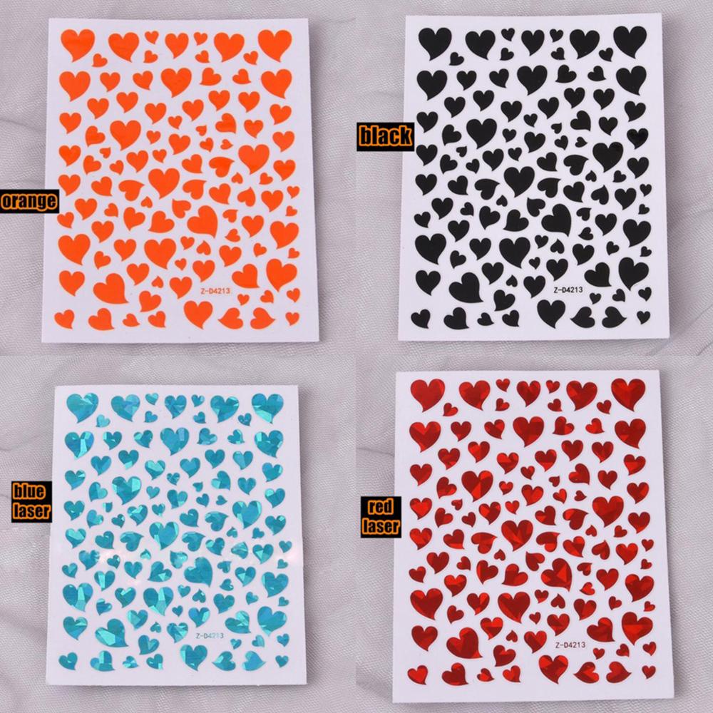 Mxbeauty Cinta Hati Stiker Kuku Wanita Gadis Liburan Warna Grafis Peach Heart DIY Nail Decals