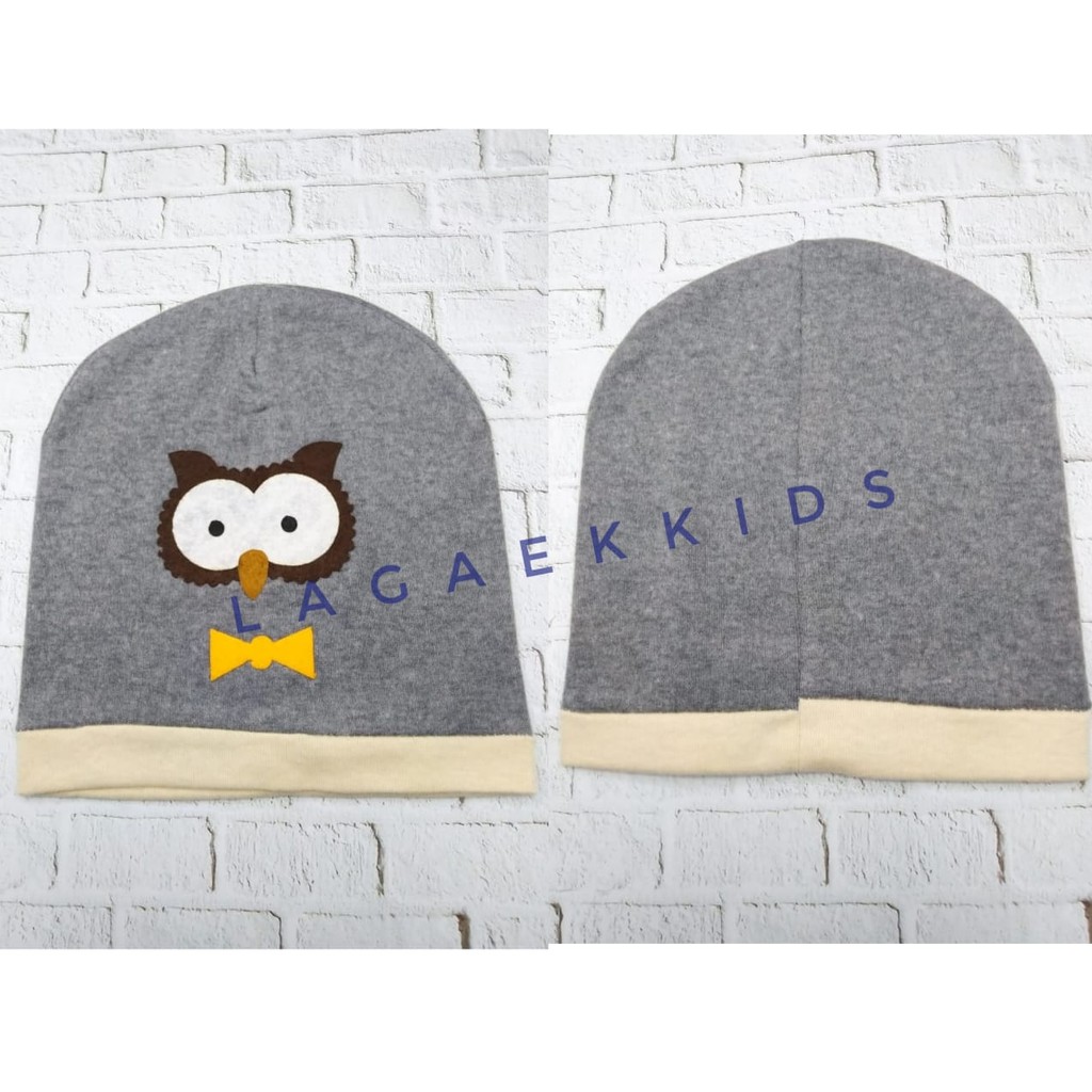 Topi Bayi Burung Hantu IMPORT Usia 6 Bulan 1 2 Tahun Elastis Topi Kupluk Burung Hantu OWL