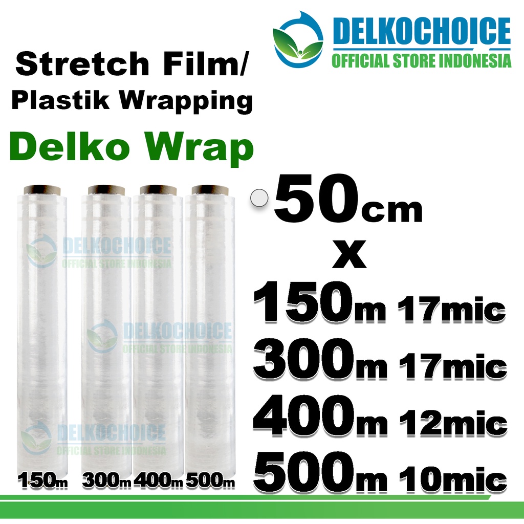 Plastik Wraping Stretch Film BENING 50cm Delkowrap Pembungkus Wrapping per Satuan