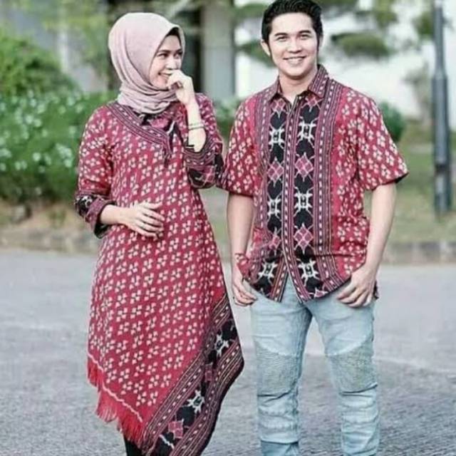 Cople baju tenun motif cepu premium