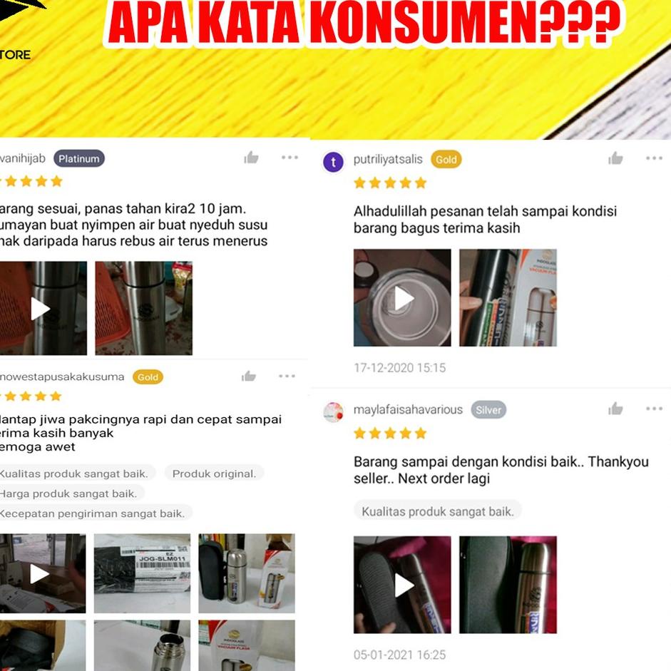 ℮ TERMOS TREMOS STAINLESS STEEL 350 500 750 1000 ML FREE TAS TERMOS AIR PANAS ES KECIL MINI POLOS ◌