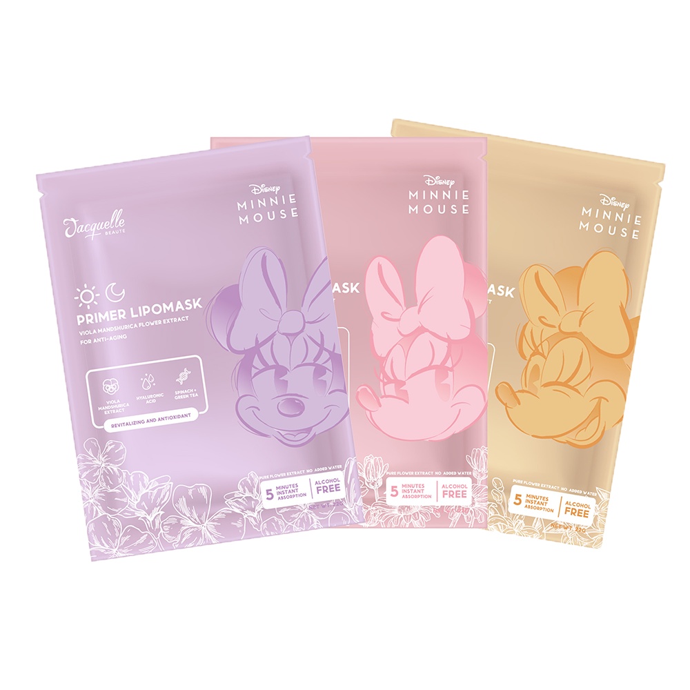 Jacquelle Disney Minnie Mouse Edition Primer Lipo Mask - Sheet Mask Lipomask Jacquele Jac quelle quele