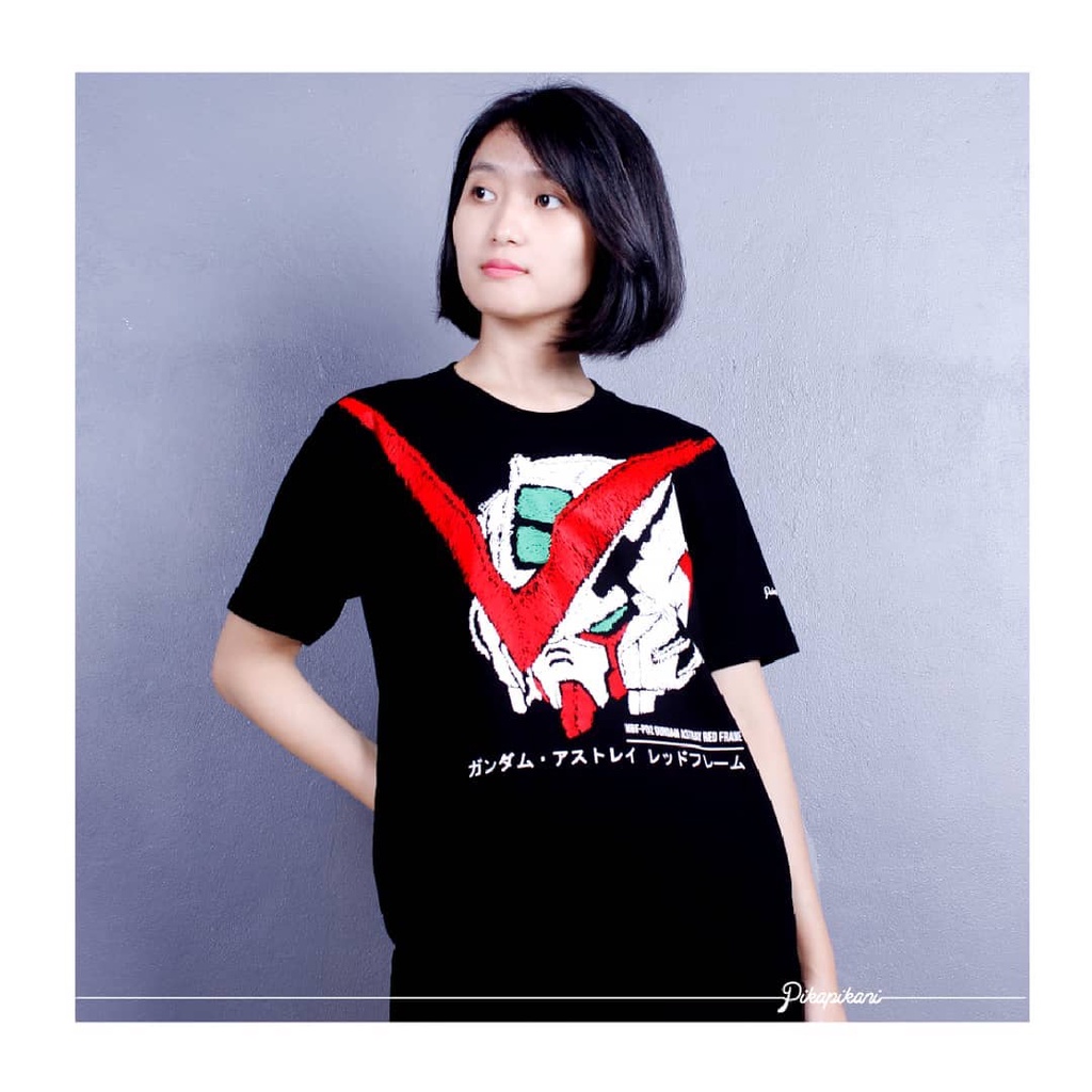 Pikapikani Kaos Anime Mobile Suit Gundam Astray Red Frame ARF Head