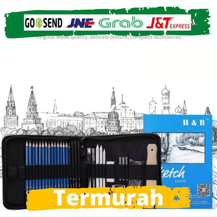 

Art / 33 Pcs Pensil Sketsa Sketching Pencil Set Art