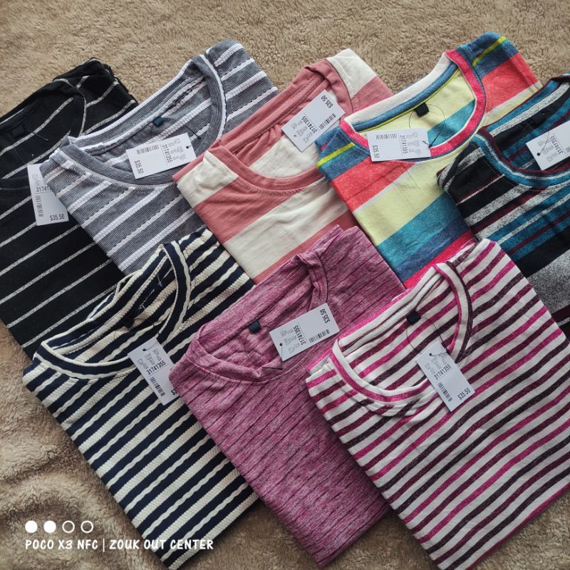 kaos Oblong STRIPE lengan Panjang Wanita