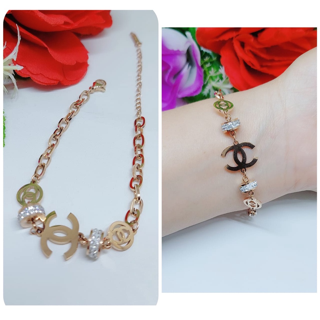 Gelang titanium permata perhiasan fashion 0314