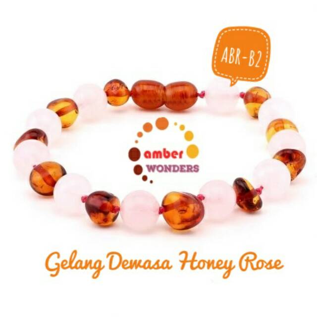 Gelang Amber Dewasa Honey Rose ABR-B2