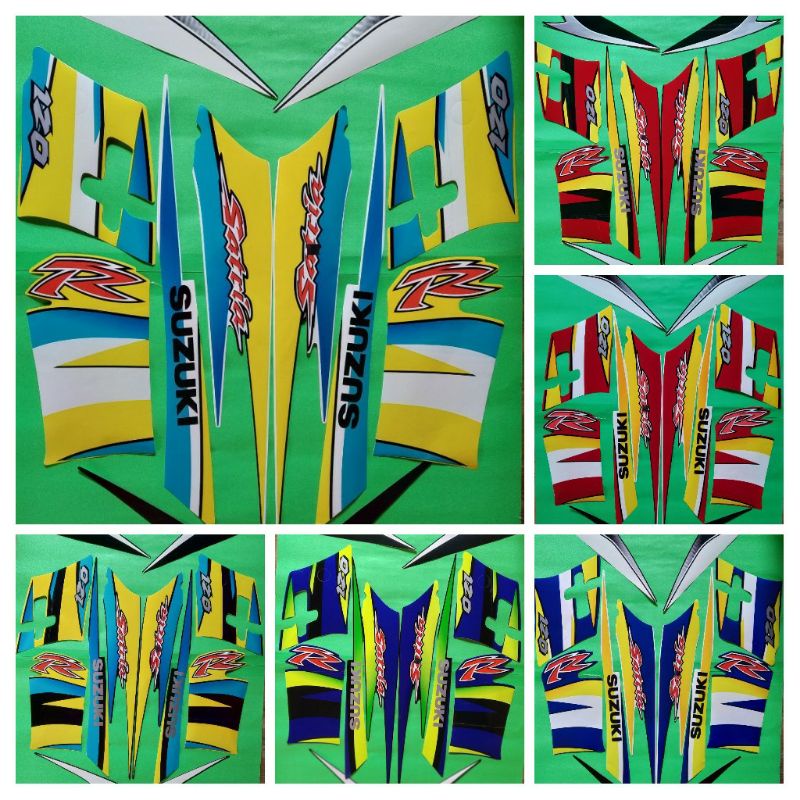 Striping Stiker Lis Les Body Motor Suzuki Satria Hiu 120 R Malaysia 2005 Full Set Motif Standar Orig