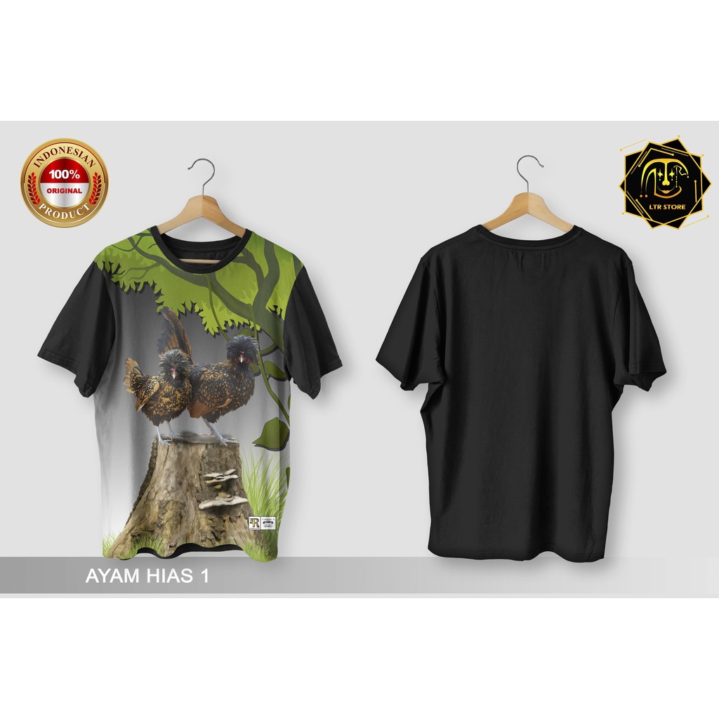 [ BAYAR DI TEMPAT ] BAJU PRINTING GAMBAR HEWAN AYAM POLAND HIAS 1 -  BAJU DISTRO ORIGINAL GAMBAR AYA