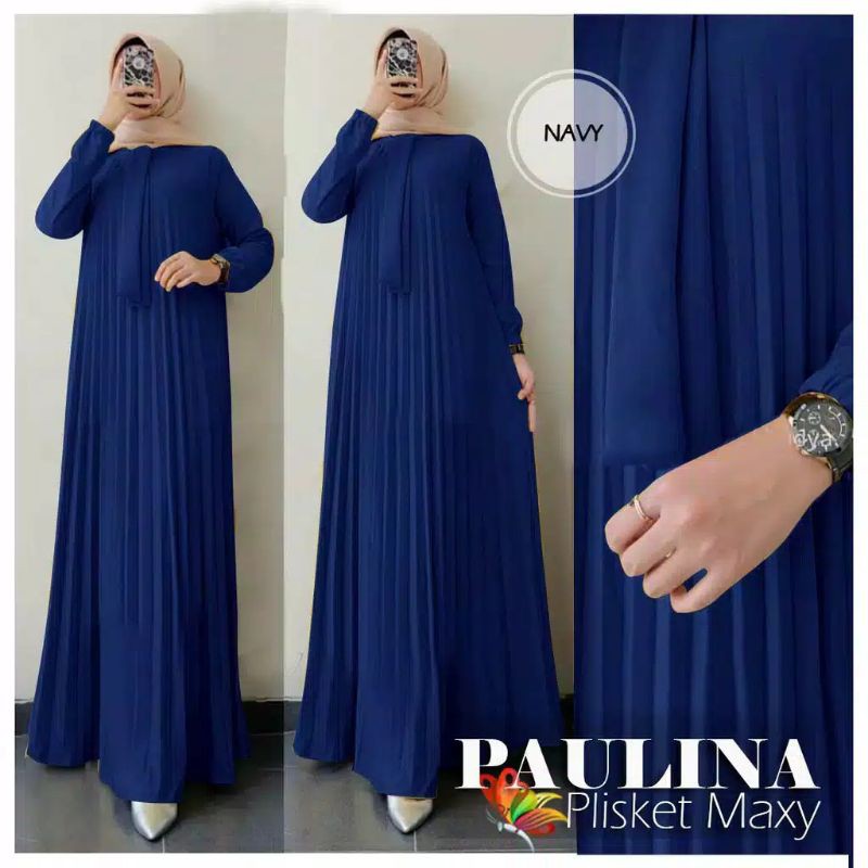 Gamis Plisket Leher Pita / Gamis Plisket Jumbo