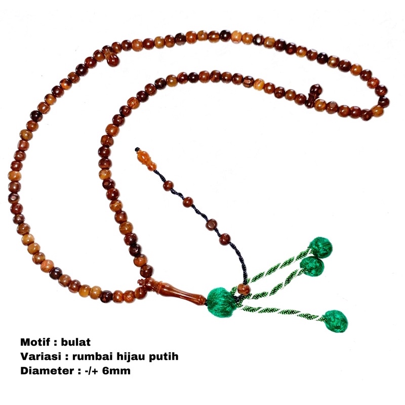 TASBIH 99 RUMBAI HIJAU PUTIH