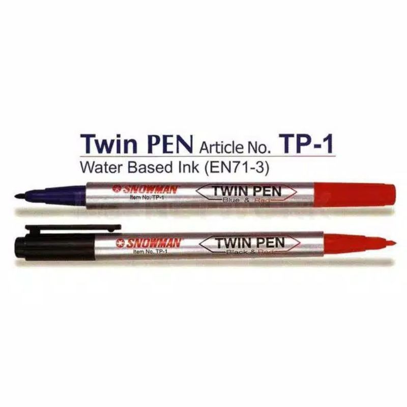 

Pulpen Snowman Twin Pen TP-1 2 In 1 - 2 Warna Harga Per Pcs
