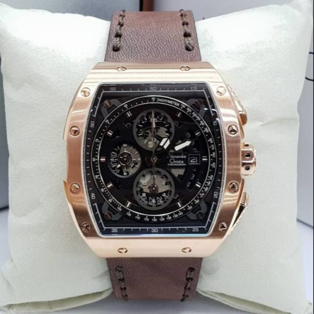 JAM TANGAN PRIA ALEXANDRE CHRISTIE AC 6411 ROSEGOLD BROWN ORIGINAL RESMI