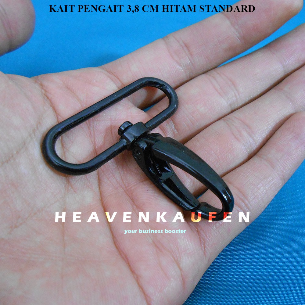 Kait Pengait Gantungan Hook Tas 3,8 cm Warna Hitam Standard