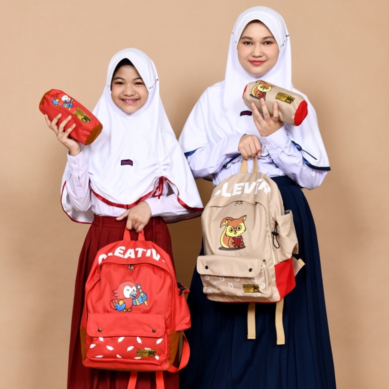 Hooflakids Tas Sekolah Anak Perempuan Laki Laki Backpack Set 3 in 1 Dapat Ransel Pouch dan Tote Bag