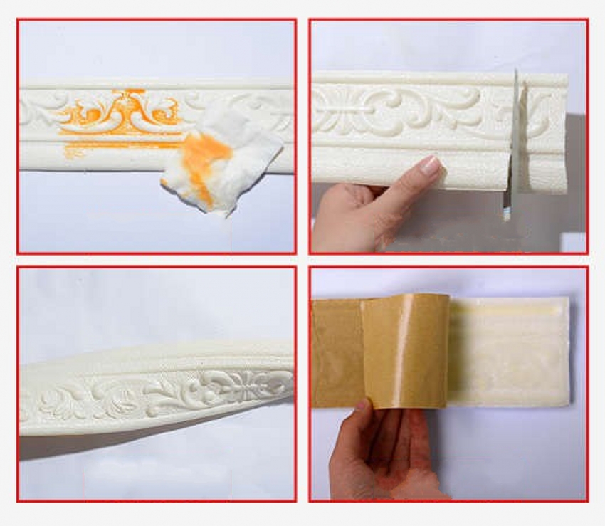 Stiker Dinding 3D Bahan Busa Anti Tabrakan Tahan Air Ukuran 2.3M Untuk Dekorasi Rumah