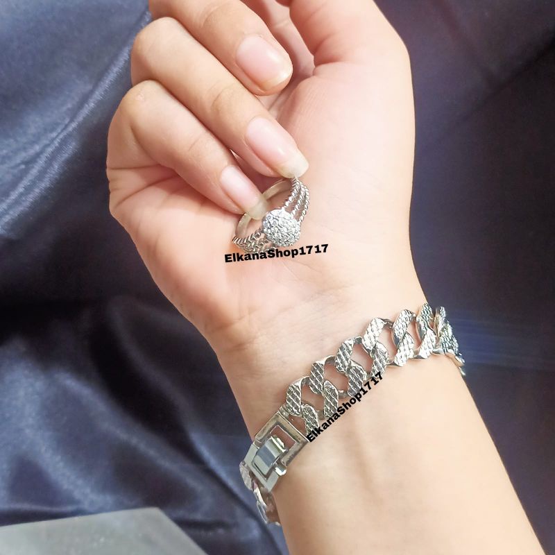 GELANG TANGAN TREND SISIK NAGA PRIA WANITA+CINCIN PERHIASAN EMAS KOREA ANTI KARAT 216