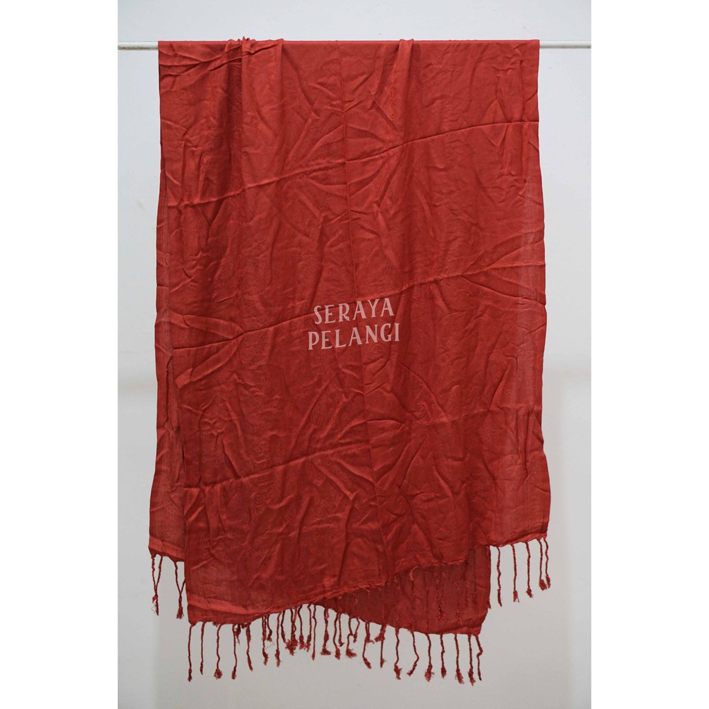 Pashmina Bayangan Motif | Selendang | Scarf | Syal | Shawl | Pasmina | Souvenir | Hadiah | Keong-4. Merah