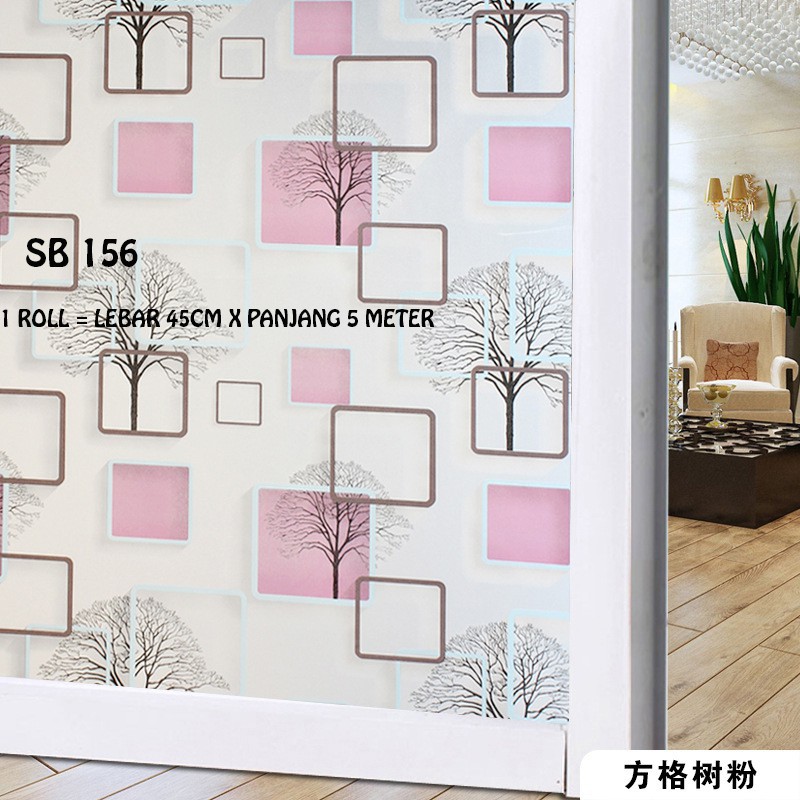 GD STIKER KACA UK 45CM X 5 METER SUNBLAST KACA SB 156 MOTIF KOTAK GEOMETRIS PINK STICKER DEKORATIF JENDELA KACA BUAT KAMAR MANDI DEKORASI DECOR DEKOR RUMAH WALPAPER SANBLAST WELPEPER SANBLAS SUNBLAST SUNBLAS LEMARI GUDANG WALLPAPER WALLSTICKER GWW SHOP