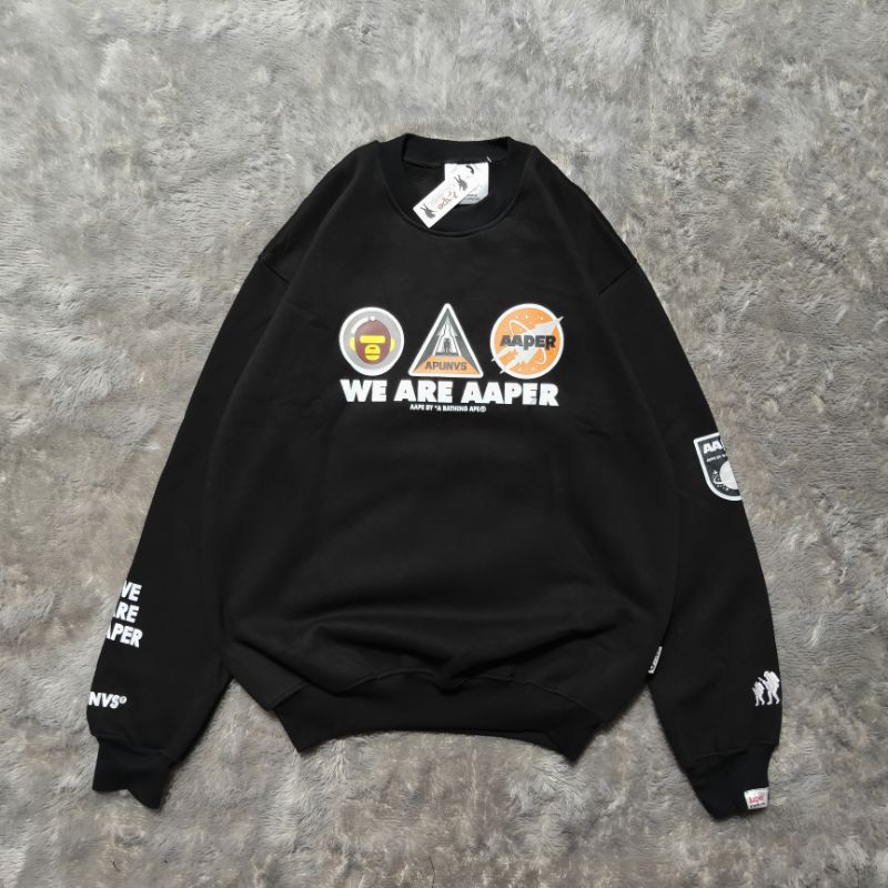 Sweater Crewneck Aape Space We Are Aaper Fulltag &amp; Lebel