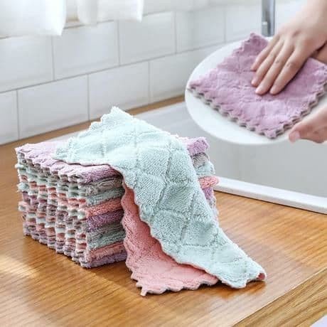 Kain Lap Piring Dapur Anti Minyak Serap Air Microfiber Cleaning Cloth – Perlengkapan Dapur