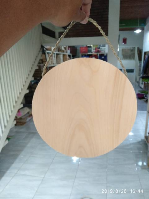 Talenan Kayu Pinus Tali model bulat diameter 25 cm / Talenan Lukis / Wooden Cutting Board