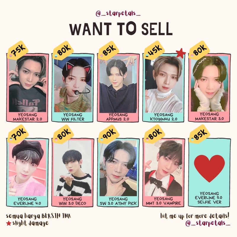 Official Photocard PC Fansign Benefit ATEEZ Kang Yeosang Eline Everline 4.0 Beret 5.0 Selfie MMT Vam