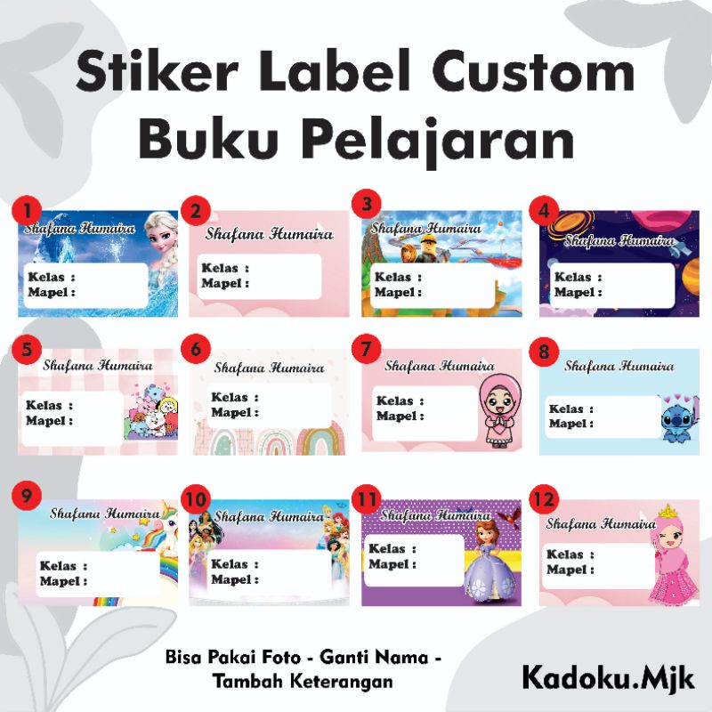 

Stiker Label Buku Mata Pelajaran / Stiker Buku Custom
