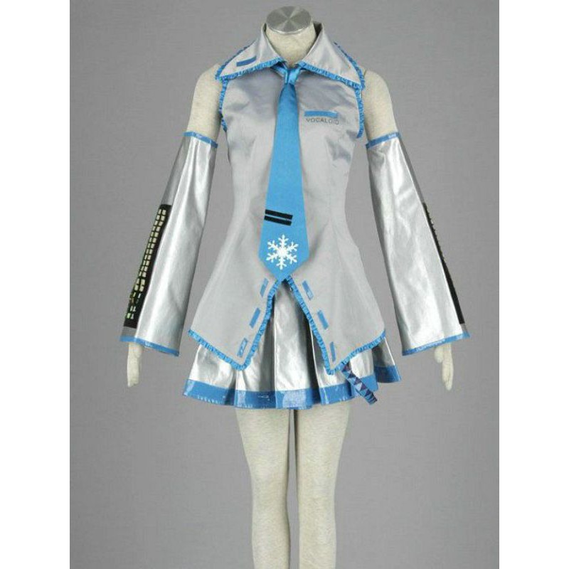 Vocaloid Hatsune Miku Project Diva Snow Miku Cosplay Costume Female
