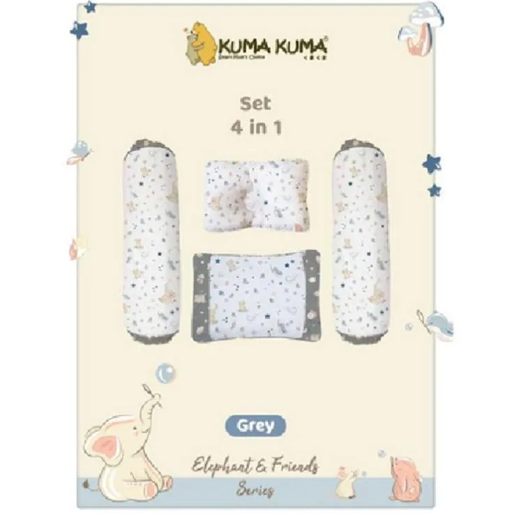 Kuma Kuma Bantal Bayi Set Guling 4in1 Bantal Tidur Bayi Anti Peyang