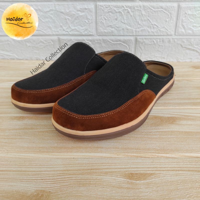 39-44 Bustong Pria Kulit Sintetis Slip On Kasual Cowok Sol Karet Kantoran Kerja Suede